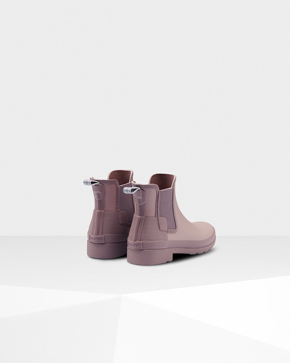 Women Hunter Refined Texture Block Slim Fit | Chelsea Boots Pink/Purple | NZ-8945-QRNL